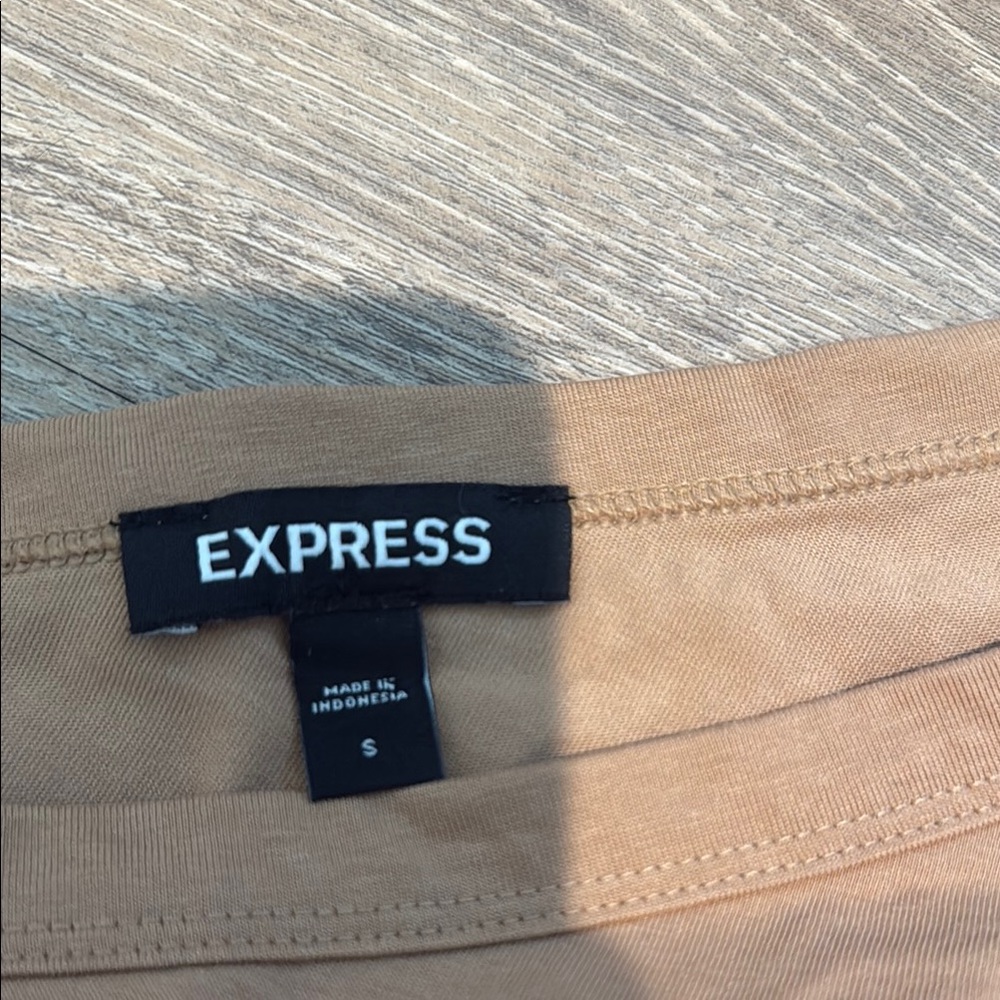 Express Tan One-Shoulder Top S - Picture 2 of 3